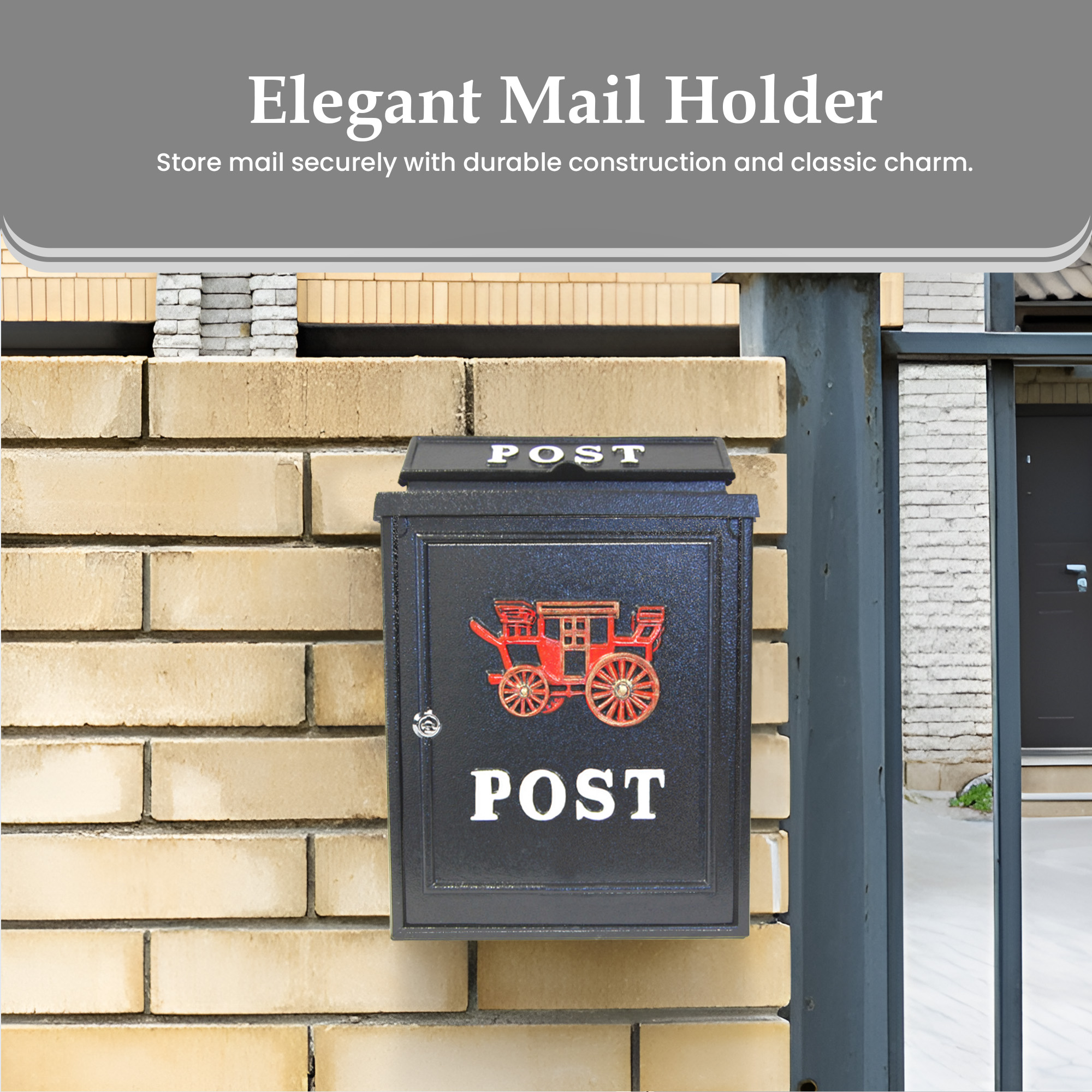 Carriage Wall Mounted Post Box - Thumbnail Image