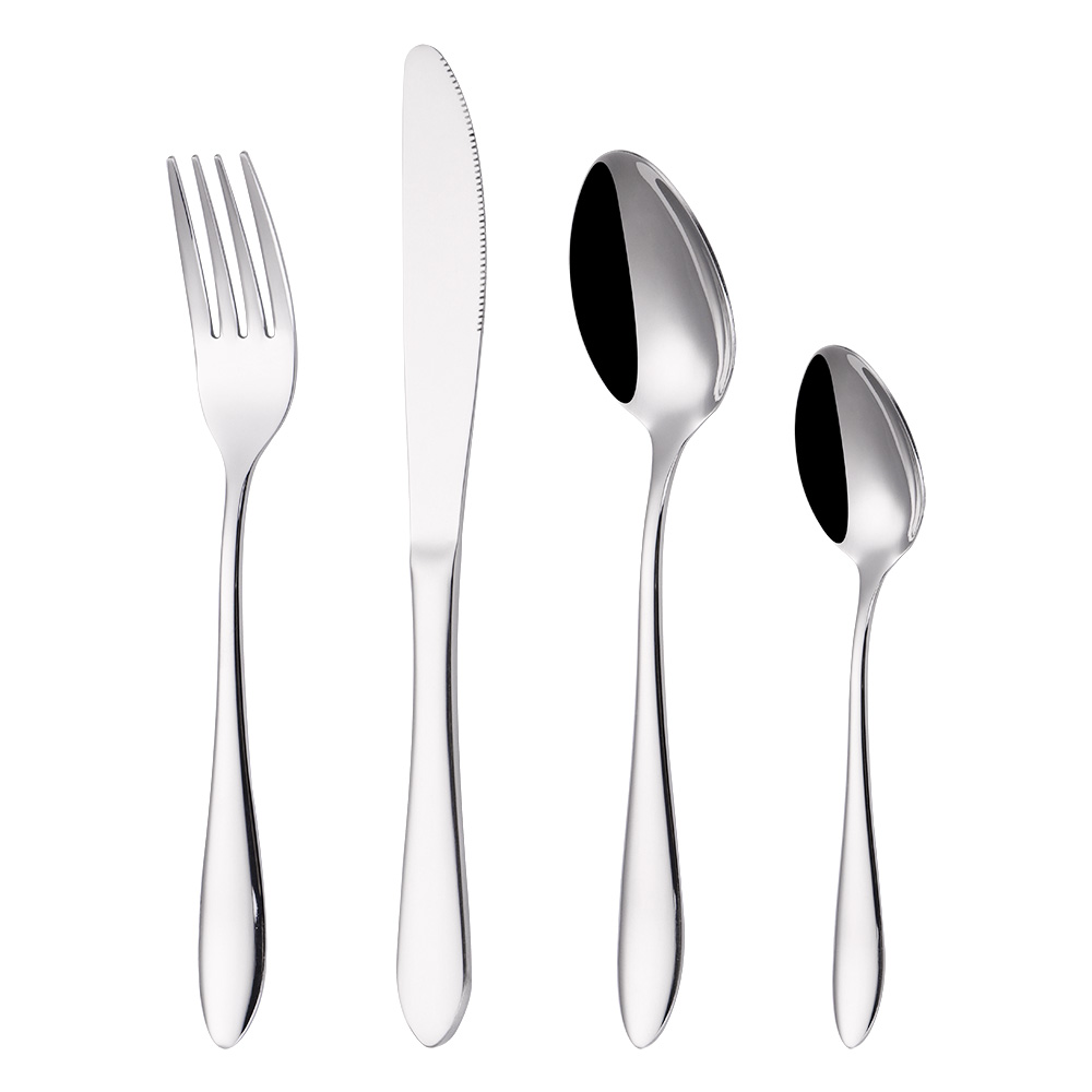 24 Pc Pointed Cutlery Set - Mirror Polished