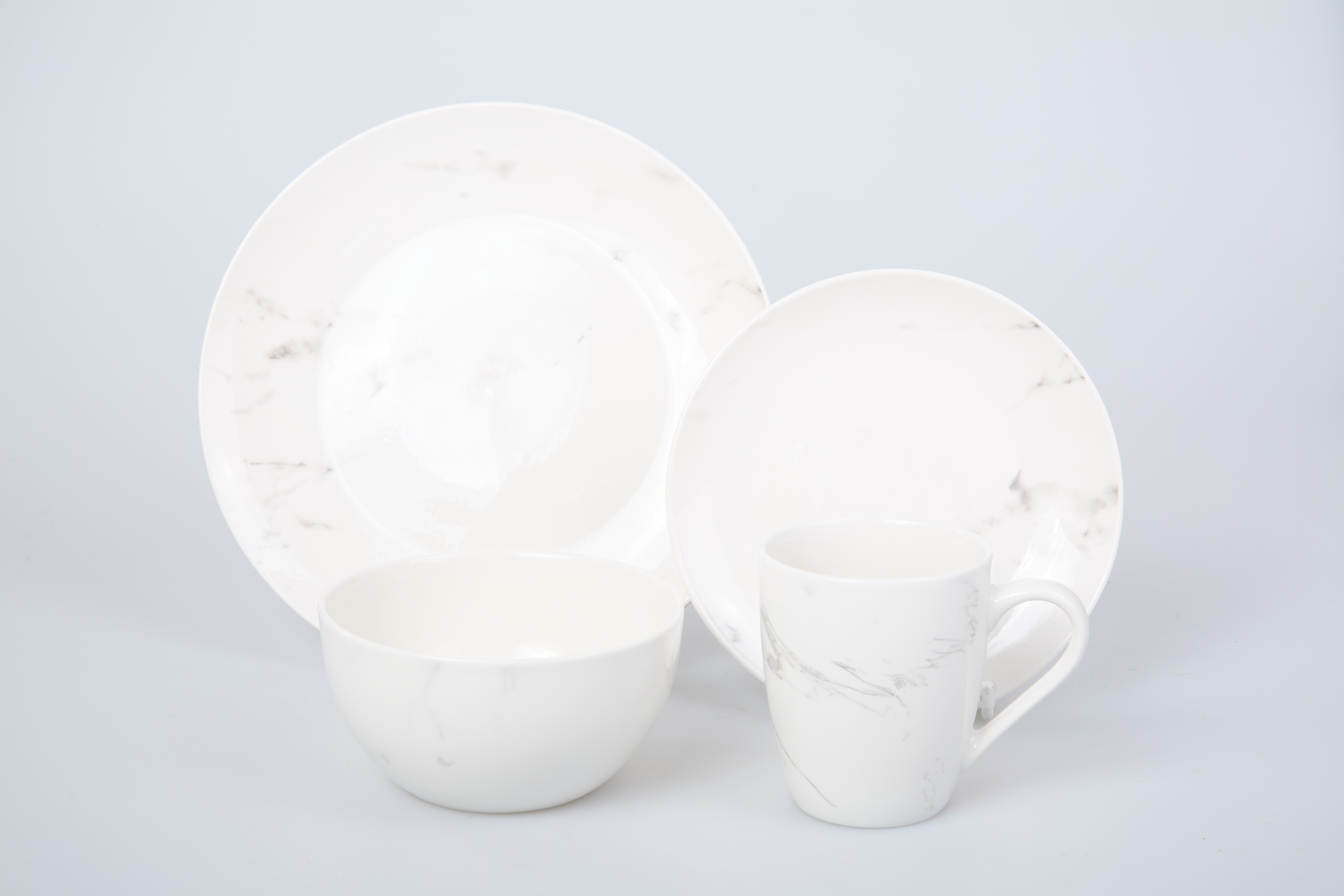 16 Piece Porcelain Dinner Set - Marble Design