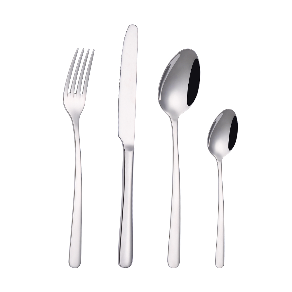 12 Pc Rounded Cutlery Set - Mirror Polished