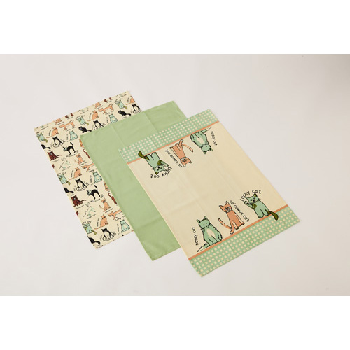 Cat Print Cotton Tea Towels