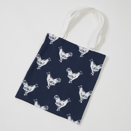 Cockerel Print Fabric Tote Bag