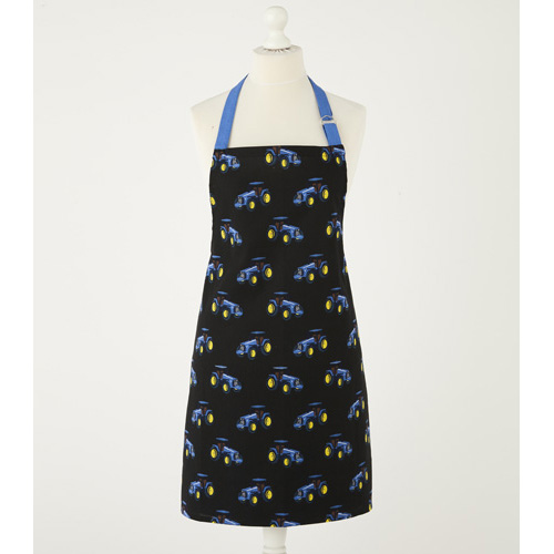 Tractor Print Cooking Apron Blue