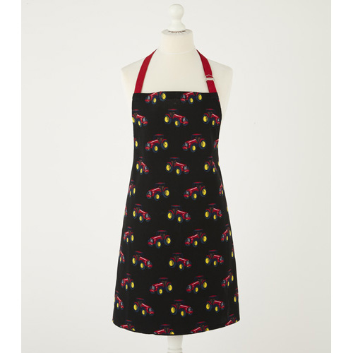 Tractor Print Cooking Apron Red