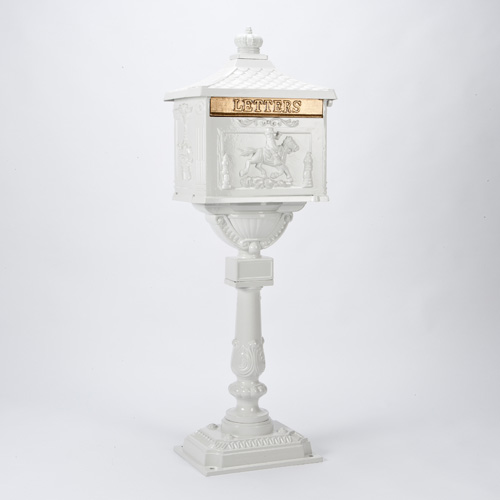 White Vintage Style Freestanding Letterbox
