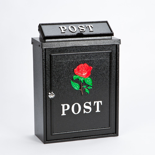 Red Rose Wall Mounted Post Box