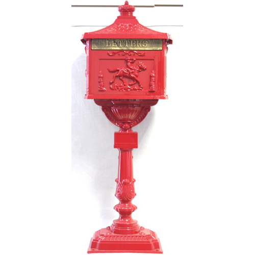 Red Vintage Style Freestanding Letterbox