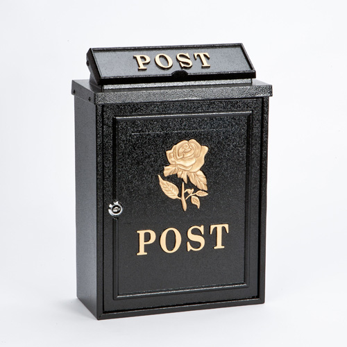 Gold Rose Wall Mounted Post Box