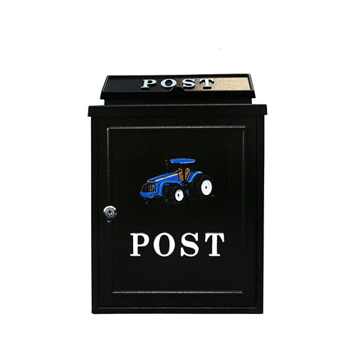 Tractor Design Wall Mounted Post Box Blue