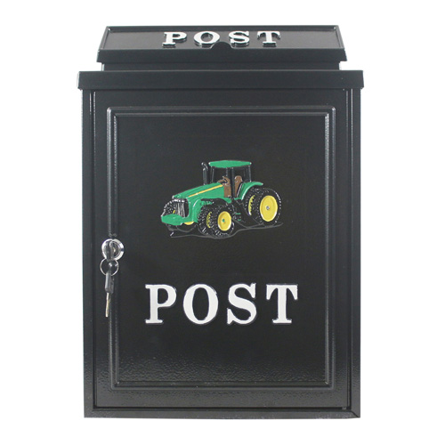 Tractor Design Wall Mounted Post Box Green